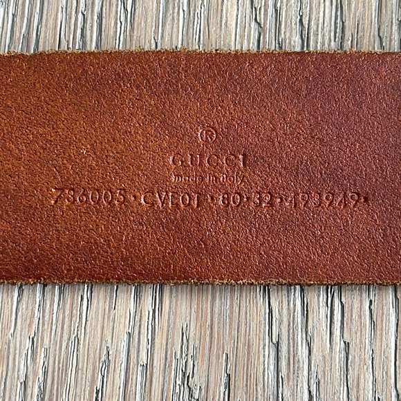 GUCCI Brown Leather Belt w/ Double G Buckle with Dust Bag and Box- 80 - Picture 10 of 13